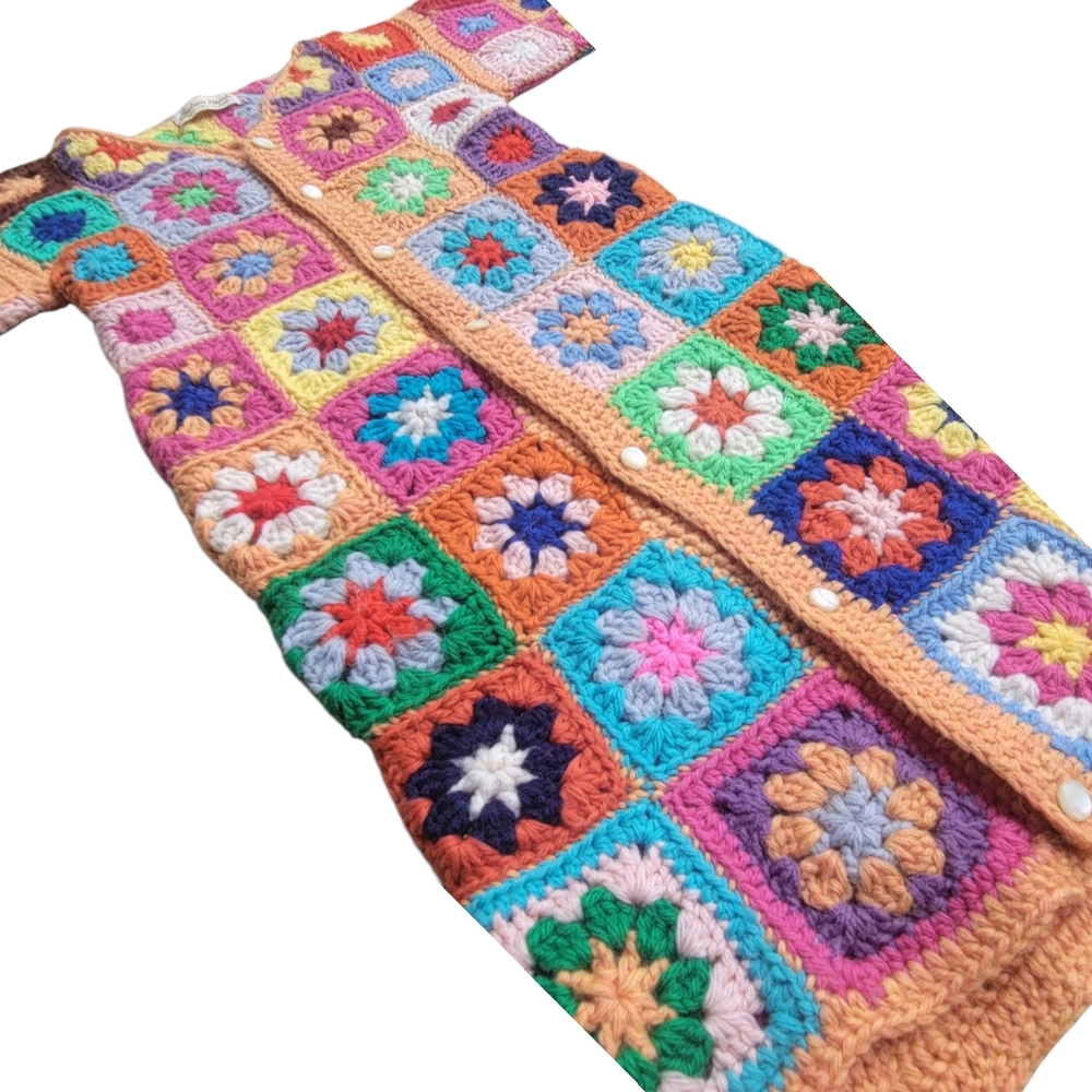 Vintage Baby Granny Square Sleeper Handmade Hippy Retro - Picture 3 of 6